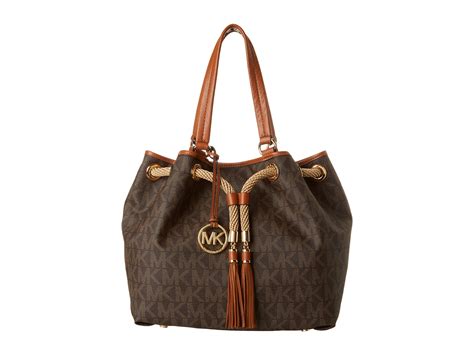 michael kors large marina gathered tote brown|Michael Kors brown shoulder bag.